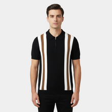 Raphael | Weiter Kragen Regular-Fit Poloshirt – Schwarz