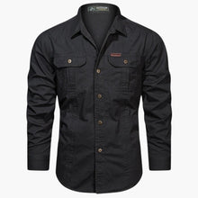 Freizeithemd Herren Langarm Casual – Schwarz