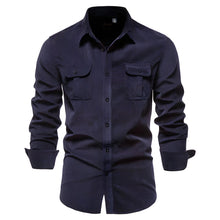 Freizeithemd Kurzarm Herren Slim Fit – Marineblau
