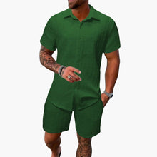 Friedrich | Herren Kurzarm Hemd Shorts Set – Dunkelgrün