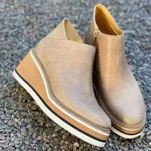 Damen Stiefeletten | Plateau – Aprikose
