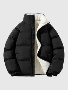 Gefütterte Fleecejacke – Schwarz