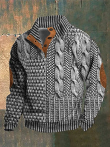 Heiko | Bedruckter wärmender Pullover – Grau
