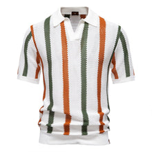 Gestreiftes Poloshirt Herren Kurzarm – Weiß