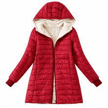 Mercy - Gefütterter Winter Mantel Mit Kapuze – Rot