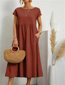 Ginovu - Stylisches Sommerkleid – Braun