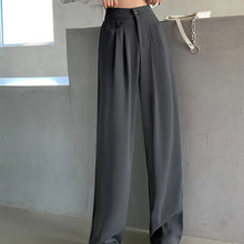 Yvette | Damen Wide Leg Hose Hohe Taille Locker – High Waist Wide Leg Hose 2026 – Grau