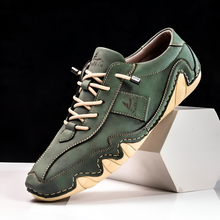 Damon - Halden Leder Turnschuh – Olivgrün