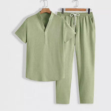 Modernes Herren Lounge-Set | Polo mit Stehkragen & Hose – Green