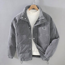 Asshh | Wattierte Jacke aus Cord – Silbergrau