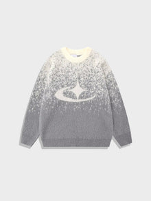 Fuzzy-Mohairpullover – Grau