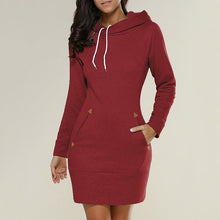 Barina | Lässiges, knielanges Hoodie-Kleid – Rot