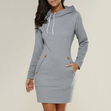 Barina | Lässiges, knielanges Hoodie-Kleid – Hellgrau