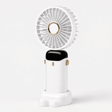 Handventilator mit Akku und LED Display – Weiß