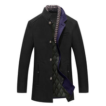 Herren Wintermantel | Elegantes Design | Stehkragen | Warm Gefüttert – Schwarz