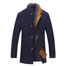Herren Wintermantel | Elegantes Design | Stehkragen | Warm Gefüttert – Blau
