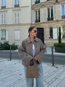 Theresa | Vielseitig kombinierbare elegante Übergangsjacke – Grau