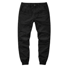 Herren Cargo-Hose mit elastischem Beinabschluss – Schwarz