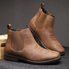 Elias | Herren Chelsea Boots Zeitlose Slip-On Stiefel mit Elastikeinsatz – Kastanienbraun