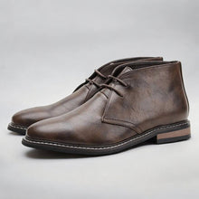 Christian | Herren Chukka Mens Boots Schnürung Knöchelhohe Lederstiefel – Dunkelbraun