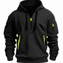 Andreas | Herren Freizeit-Hoodie mit Reißverschluss-Taschen Viertelreißverschluss – Schwarz