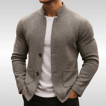 Fabian | Herren Gesteppte Jacke Stehkragen Zweiknopf Cardigan – Grau
