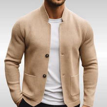 Fabian | Herren Gesteppte Jacke Stehkragen Zweiknopf Cardigan – Beige