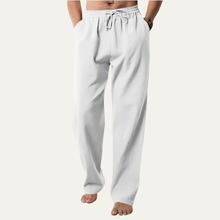 Herren-Hanfhose mit geradem Bein und Kordelzug – Weiß