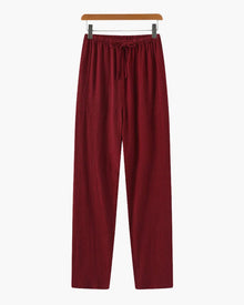 Herren Hose mit Kordelzug locker – Rot
