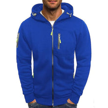 Florian | Herren Kapuzen-Sweatshirt Reißverschluss Fleece Mens Knit Sweater – Blau