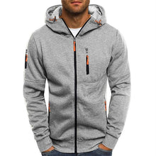 Florian | Herren Kapuzen-Sweatshirt Reißverschluss Fleece Mens Knit Sweater – Hellgrau