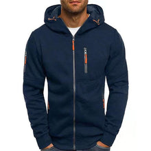 Florian | Herren Kapuzen-Sweatshirt Reißverschluss Fleece Mens Knit Sweater – Marine