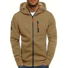 Florian | Herren Kapuzen-Sweatshirt Reißverschluss Fleece Mens Knit Sweater – Khaki