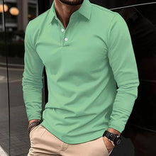 Niklas | Herren Klassisches Langarm-Poloshirt Slim-Fit Kentkragen – Grün