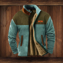Maximilian | Herren Mens Cardigan Fleece Reißverschluss Western Azteken Strickjacke – Blau