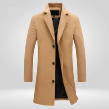 Matthias | Herren Mens Wool Coat Eleganter Einreiher Wintermantel – Beige