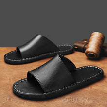 Herren Offene Zehen Slide-Sandalen mit Einteiligem Riemen – Schwarz