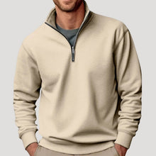 Tobias | Herren Pullover mit Viertelreißverschluss Lockere Passform Sweatshirt – Beige