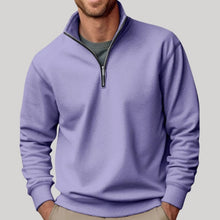 Tobias | Herren Pullover mit Viertelreißverschluss Lockere Passform Sweatshirt – Lila