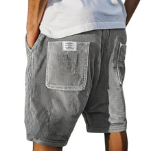 Herren Shorts mit Rippenstruktur und aufgesetzten Taschen – Grau