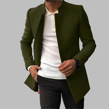 Moritz | Herren Slim-Fit Wollmantel Stehkragen Eleganter Mantel – Grün