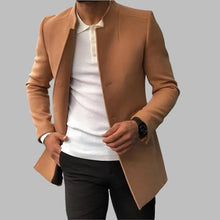 Moritz | Herren Slim-Fit Wollmantel Stehkragen Eleganter Mantel – Karamell