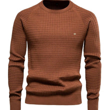 Simon | Herren Strukturierter Rundhals-Winterpullover mit langen Ärmeln – Braun