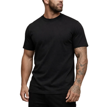 Herren-T-Shirt mit Rundhalsausschnitt und kurzen Ärmeln – Schwarz