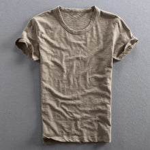 Herren T-Shirt mit Rundhalsausschnitt und Slub-Struktur – Khaki