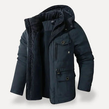 Alexander | Herren Winterjacke mit Fleece-Futter robuste Outdoorjacke mit Kapuze – Marineblau