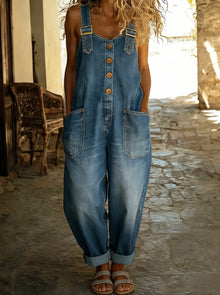 Rocio™ - Vielseitiger verstellbarer Schnallen-Jeansoverall – Denim