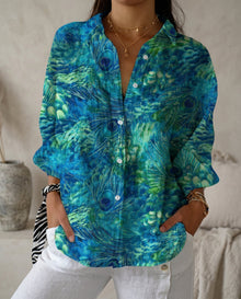 Rosalie™ | Floral Garden Top – Blauer Pfau
