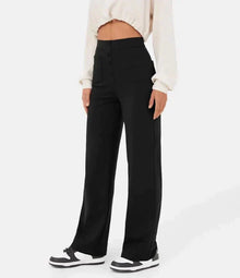 Gisela | Hochtaillierte, elastische Damenhose – Schwarz