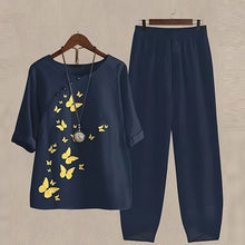 Sommer Zweiteiliges Set für Damen | Leichte – Dunkelblau